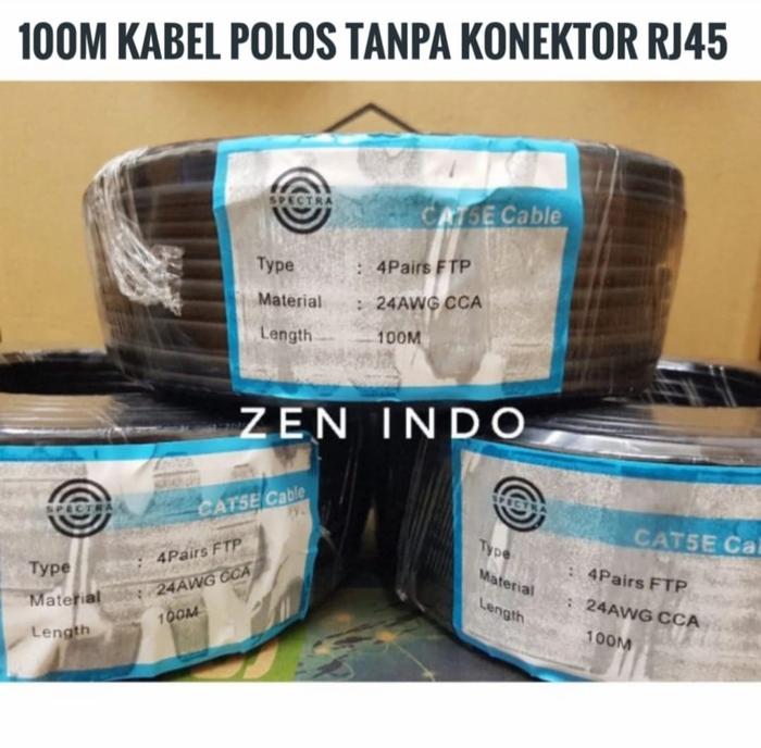 Gambar Kabel Lan Outdoor FTP Cat5E Cat 5e 100meter Hitam Black - Spectra dari Zen Indo undefined Tokopedia