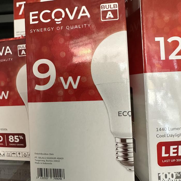 Gambar Lampu LED putih ECOVA 5, 7, 9, 12, 15, 18, 35, 45, 55 watt Cool day - 9 watt dari Sigma solo undefined Tokopedia