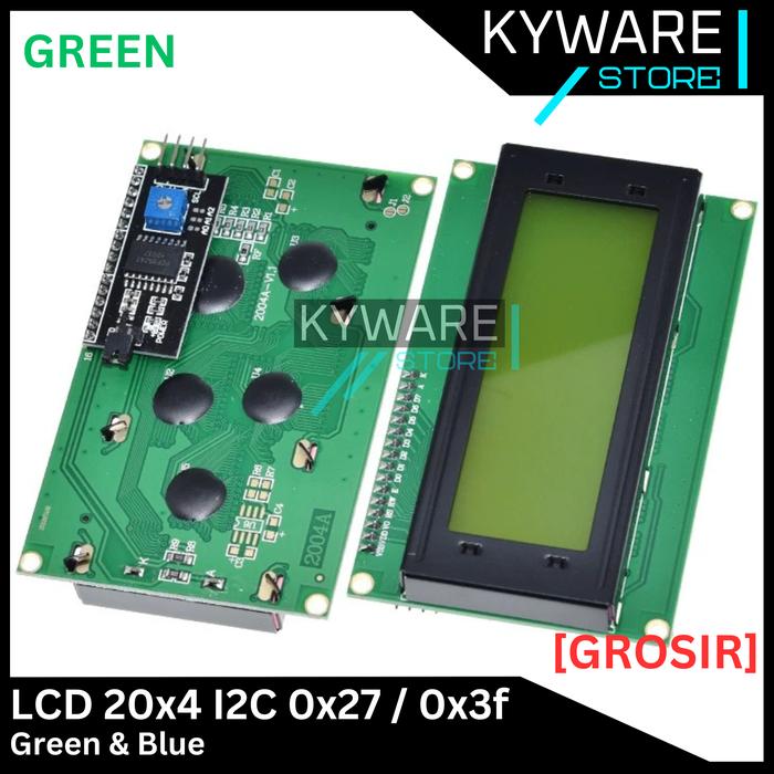 Jual LCD 20x4 I2C Module Blue Green Interface 2004 Biru Hijau 20x04 ...