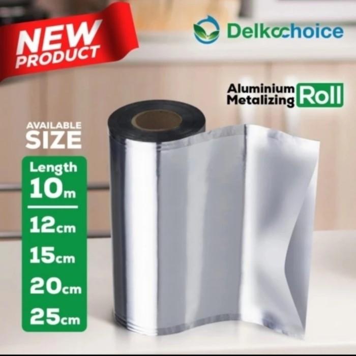 Gambar KEMASAN SASET ALUMUNIUM METALIZED ROLL DELKOCHOICE 15X10 - METALIZING ROLL, 12CM X 10M dari SIBUNGKUS undefined Tokopedia
