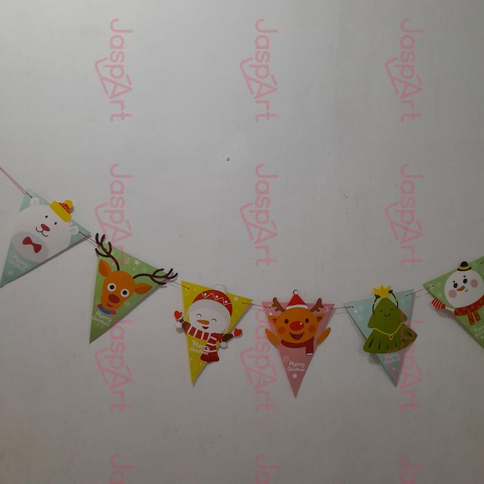 Gambar Banner natal Garland Natal Merry Christmas Bunting Flag Xmas - BN01 dari Jaspart undefined Tokopedia