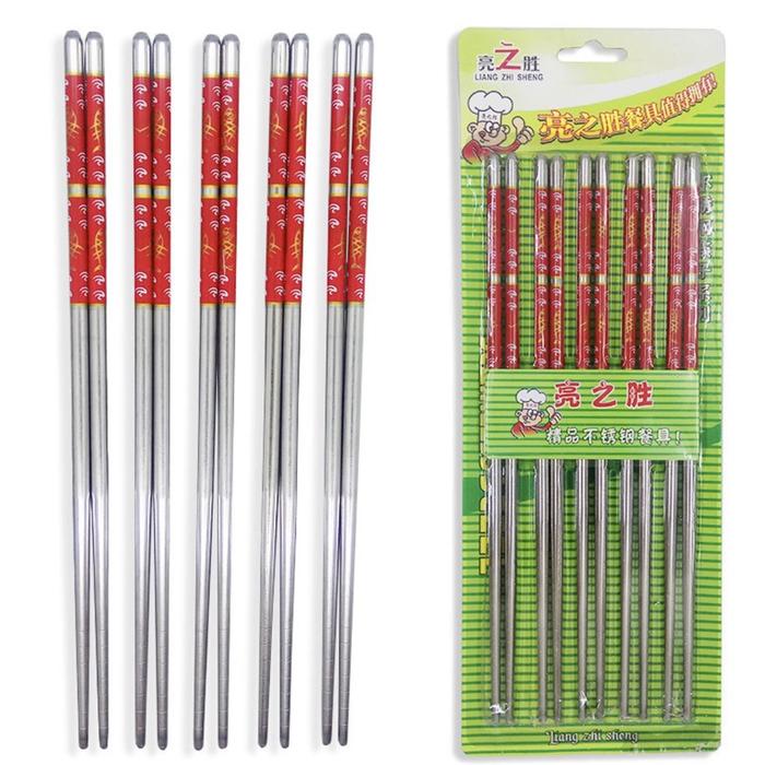 Gambar Sumpit Korea Stainless Motif Batik Abu-Abu / Sumpit Stainless 5 Set - Merah, 1 Pasang dari Lockgamerz Electronic undefined Tokopedia