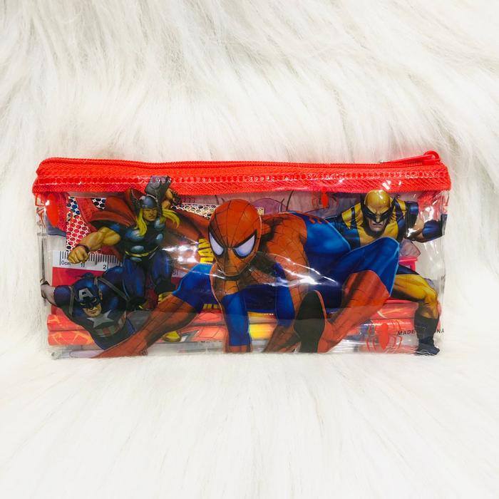 Gambar Alat Tulis Karakter Set Tas 7In1 Peralatan Menulis Sekolah Anak Lucu - POUCH SPIDERMAN dari GangEnam Cell_NEW undefined Tokopedia