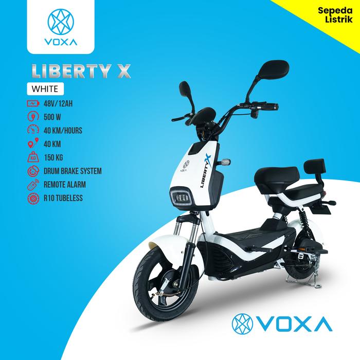 Gambar Liberty X Sepeda Listrik 500WATT Murah Dewasa Anak Terbaru Hitam 48V 12AH Motor 500W Speedometer Digital Remote Alarm Garansi 1 Tahun - Putih dari Voxa Sepeda Listrik undefined Tokopedia