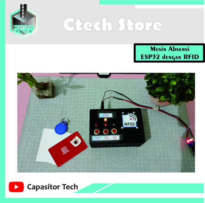 Gambar Mesin Absensi Dengan Menggunakan ESP32 dan RFID Disimpan Di Localhost - LED, Tanpa Adaptor dari c-tech store_NEW undefined Tokopedia