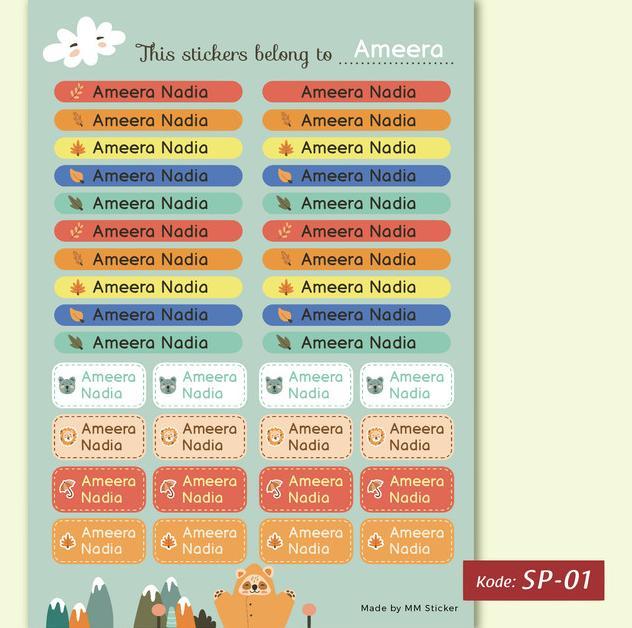 Gambar sticker nama sticker pensil label nama anak - SP-01 dari Creative Sides undefined Tokopedia