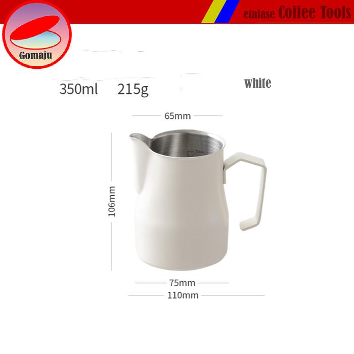 Gambar Milk Jug Stainless Steel Milk Jug Frothing Pitcher Mug Pembuih Susu Pengocok Minuman - White 350ml dari Gomaju TikStor undefined Tokopedia