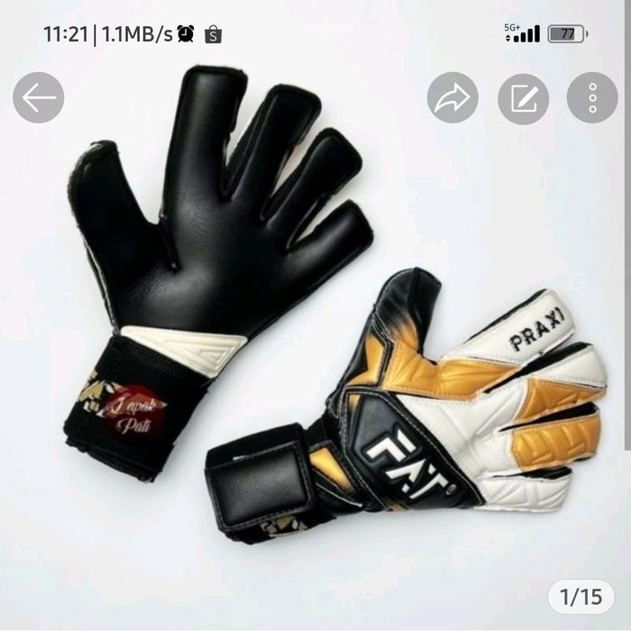 Gambar SARUNG TANGAN KIPER  FAT VENOM MEDIUS PRAXI  2022 ORIGINAL HITAM GOLD - gold, Size 6 dari lapakpati undefined Tokopedia