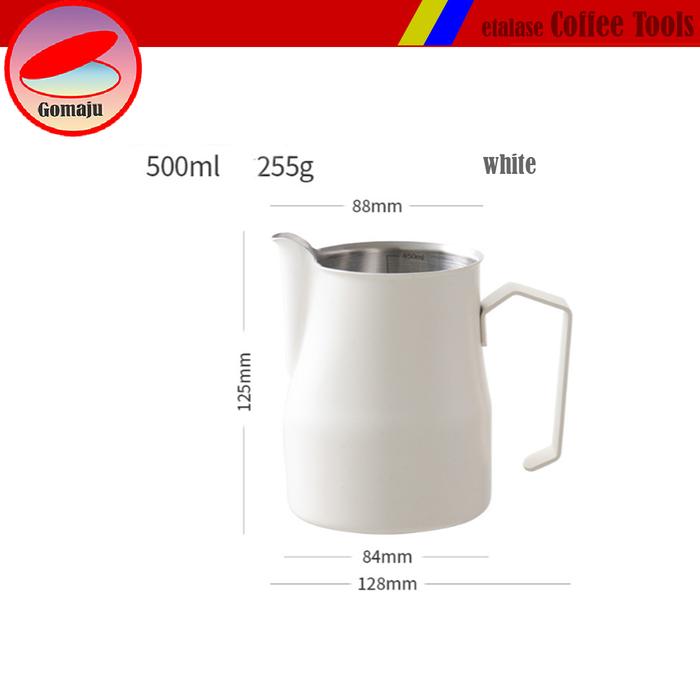 Gambar Milk Jug Stainless Steel Milk Jug Frothing Pitcher Mug Pembuih Susu Pengocok Minuman - White 500ml dari Gomaju TikStor undefined Tokopedia