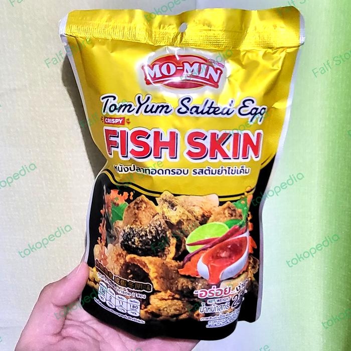 Gambar Momin Crispy Fish Skin Salted Cemilan Snack Thailand Kulit Ikan Mo-Min - TomYumSaltedEgg dari Falf store undefined Tokopedia