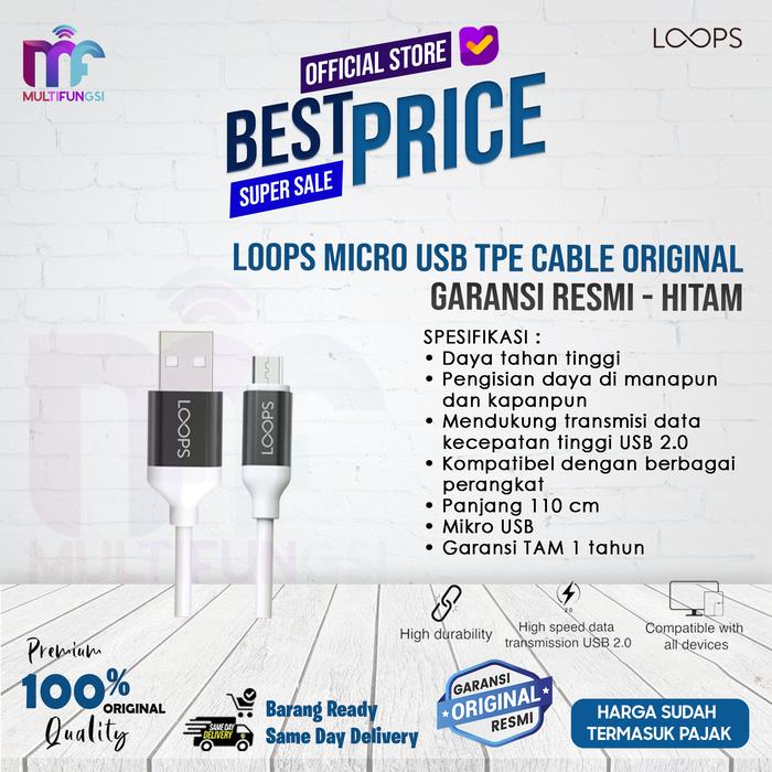 Gambar Loops Micro USB TPE Cable Original - Garansi Resmi - Hitam dari Multifungsi Online undefined Tokopedia