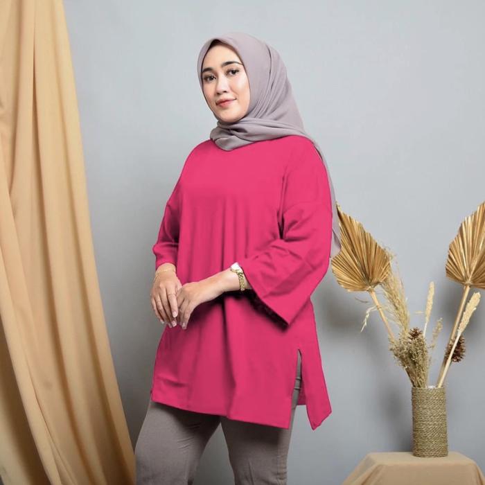 Gambar kaos oversized wanita / Baju Oversize wanita lengan panjang part II - Fushia dari Goalsisstuff undefined Tokopedia
