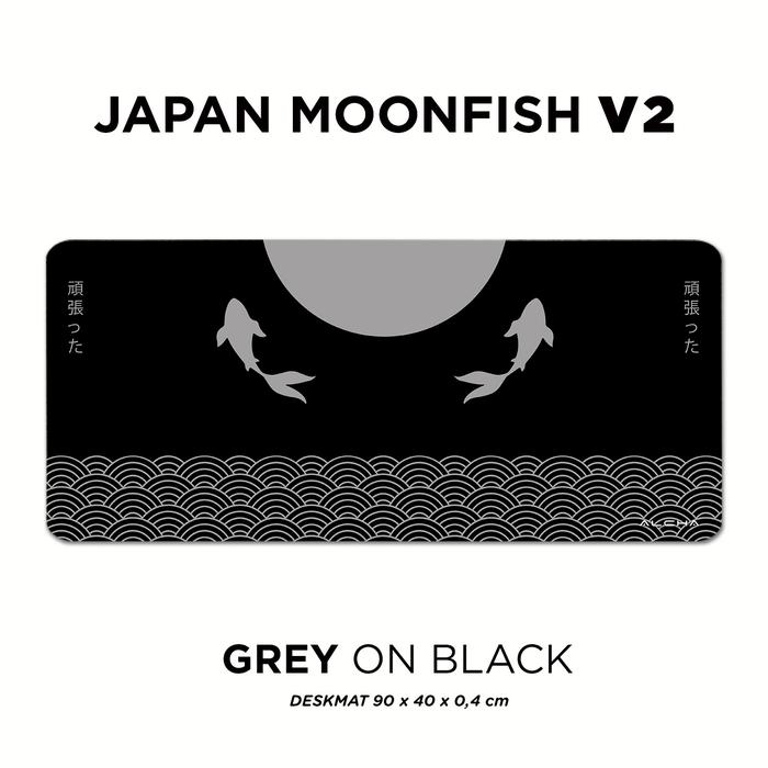 Gambar ALCHA JAPAN MOON FISH V2 DESKMAT MOUSEPAD MOUSE PAD DESK MAT GAMING - GREY ON BLACK dari BMS Group Tech undefined Tokopedia