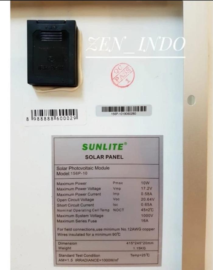 Jual Paket Solar Panel Surya 10 WP, Solar Controller 10A dan kabel ...