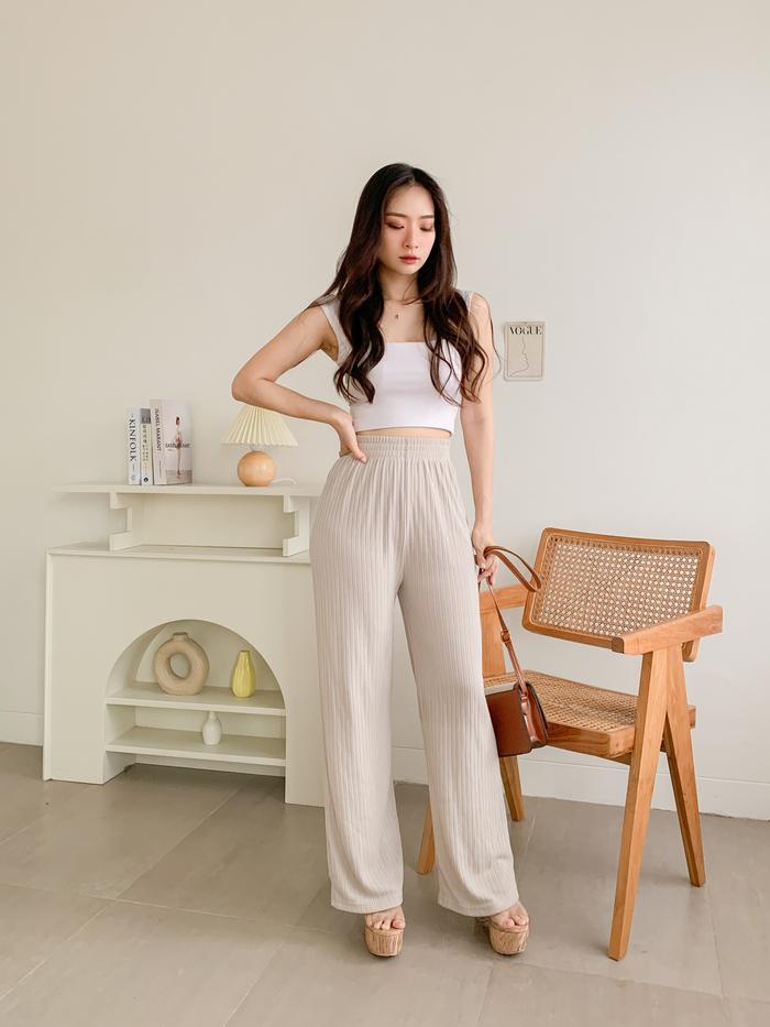 Gambar CELANA KULOT RAJUT KNIT KOREA HIGHWAIST - Cream, Jumbo 65-80 kg dari TOMETOH ID undefined Tokopedia