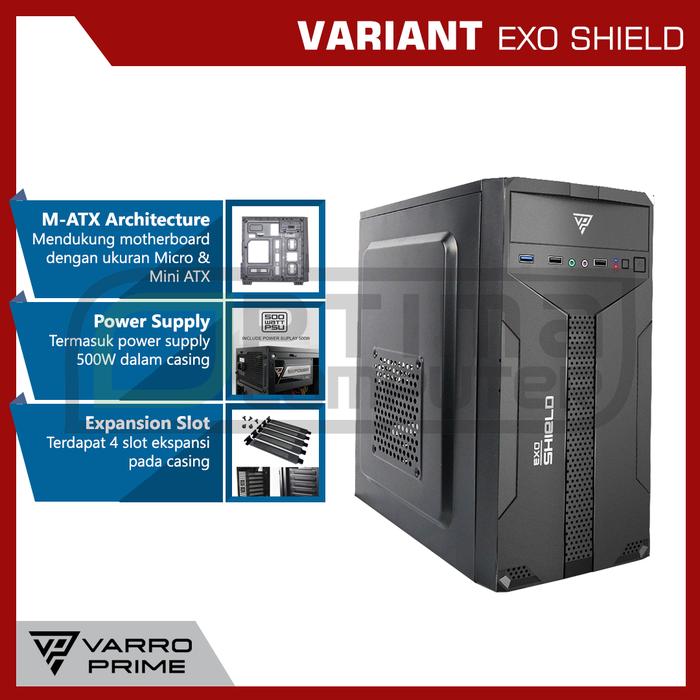 Gambar Casing Desktop Varro EXO Series - Shield dari Optima-Komputer undefined Tokopedia
