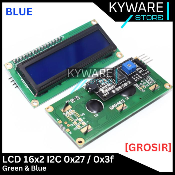 Gambar LCD 16x2 I2C Module Blue Green Layar Arduino 1602 Biru Hijau 16x02 - Biru dari Kyware undefined Tokopedia