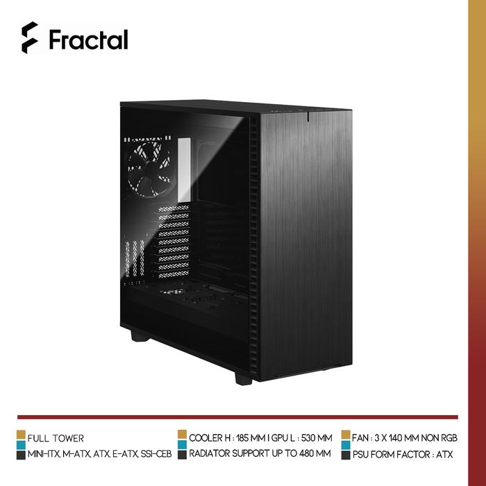 Gambar FRACTAL DESIGN Define 7 XL | E-ATX Full Tower PC Case - Black TG Dark dari Nano Komputer undefined Tokopedia