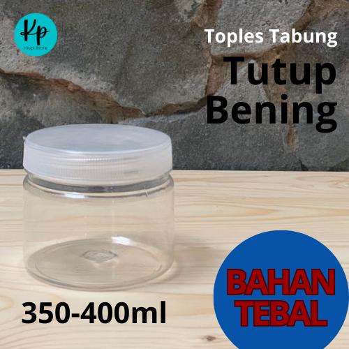Gambar TOPLES TABUNG SILINDER PLASTIK 350 400 ML TUTUP BENING TUTUP PUTIH - TUTUP BENING dari Kiupi Baking undefined Tokopedia