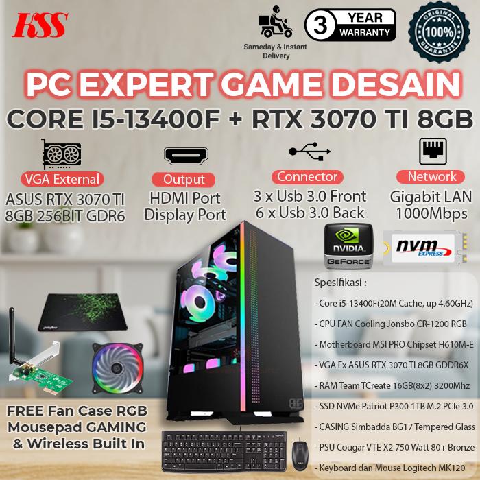 Komputer/PC Core i5 Gen 13 th ASUS RTX 3070 TI 8GB Bergaransi RAM  32GB(16x2), SSD ONLY
