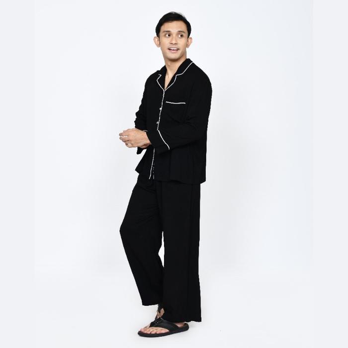 Gambar Baju Tidur Pria Cowok Katun Setelan Celana Lezahrasignature - Hitam, L dari LEZAHRASIGNATURE undefined Tokopedia