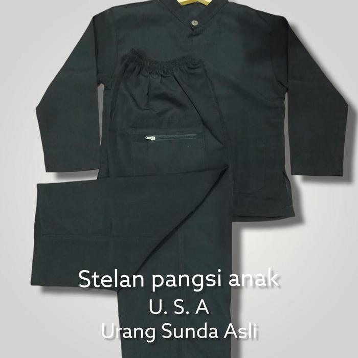 Gambar BAJU PANGSI ANAK LAKI LAKI / SETELAN BAJU PANGSI ANAK SD - TERBARU - Hitam, no 4 dari Den Bagoest undefined Tokopedia