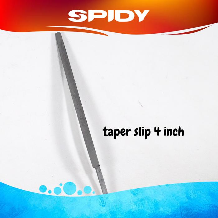 Gambar SPIDY Fiber Handle Files Kikir Besi Satuan Setengah Bulat Gepeng Taper - Taper Slim 4" dari SPIDY Home undefined Tokopedia