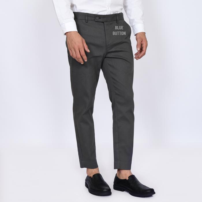 Gambar BLUEBUTTON Celana Chino Pria Celana Ankle Pants Slim Fit Dark Grey - Dark Grey, 28 dari BlueButton undefined Tokopedia