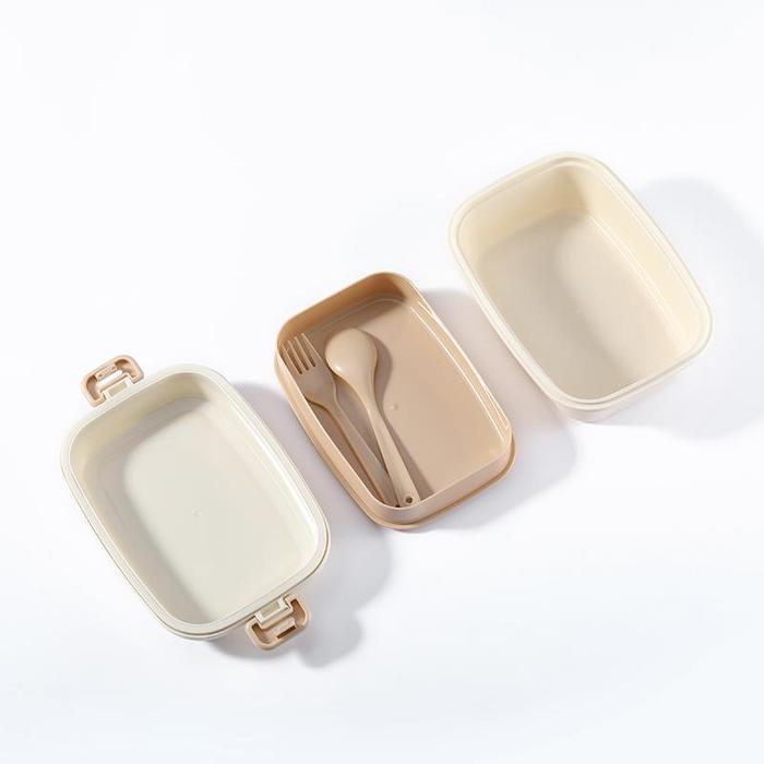 Gambar BONBOX BTW100 Kotak Makan Bekal 2 Tingkat Lunch Box Set Microwaveable - White dari Grosir PGS undefined Tokopedia