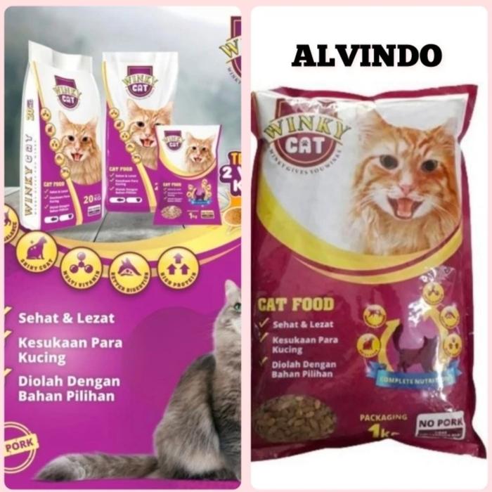 Gambar Makanan Kucing WINKY Cat Food 1 Kg - Winky Ikan, 1KG Freshpack dari Alvindo Pakan ternak & petshop undefined Tokopedia