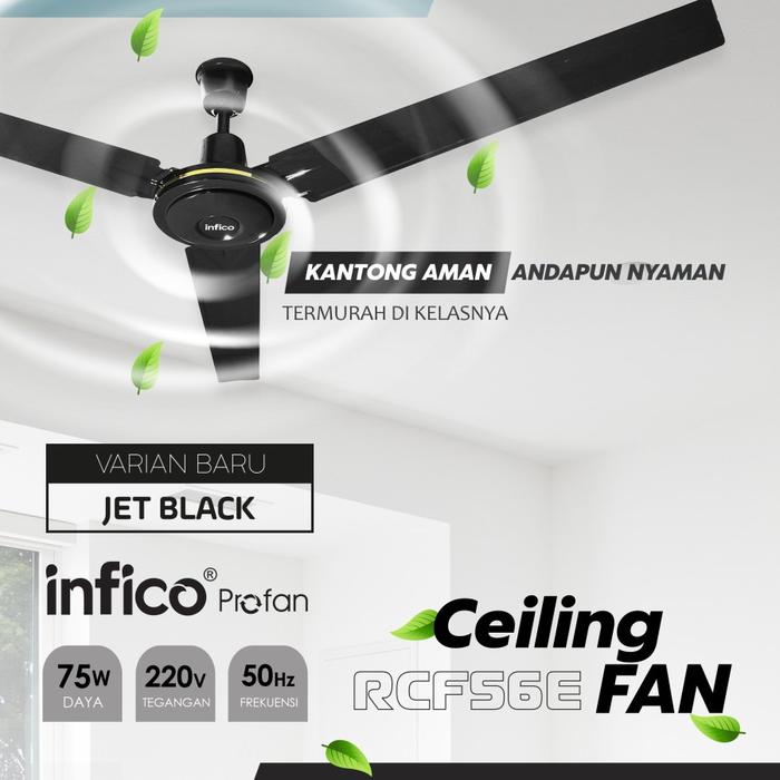 Gambar Kipas Angin Plafon INFICO (Ceiling Fan) 56 inch - Baling Besi 5 Speed - Hitam dari Wahana Triputra Elektronik undefined Tokopedia