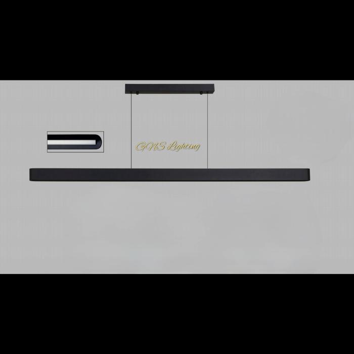 Gambar Lampu gantung modern minimalis LED rectangle black simple design - Hitam, 120cm dari GNS Lighting undefined Tokopedia