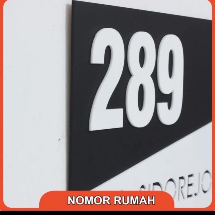 Gambar Nomor Rumah Acrylic/Nomer Rumah Akrilik Custom Model 018 - MODEL 5, 40x20 dari DSAQUASCAPE undefined Tokopedia