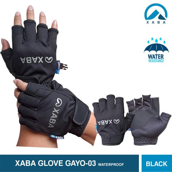 Gambar Sarung Tangan Sepeda Motor Half Finger - Glove XABA New Gayo-03 - Hitam, L dari XABA undefined Tokopedia