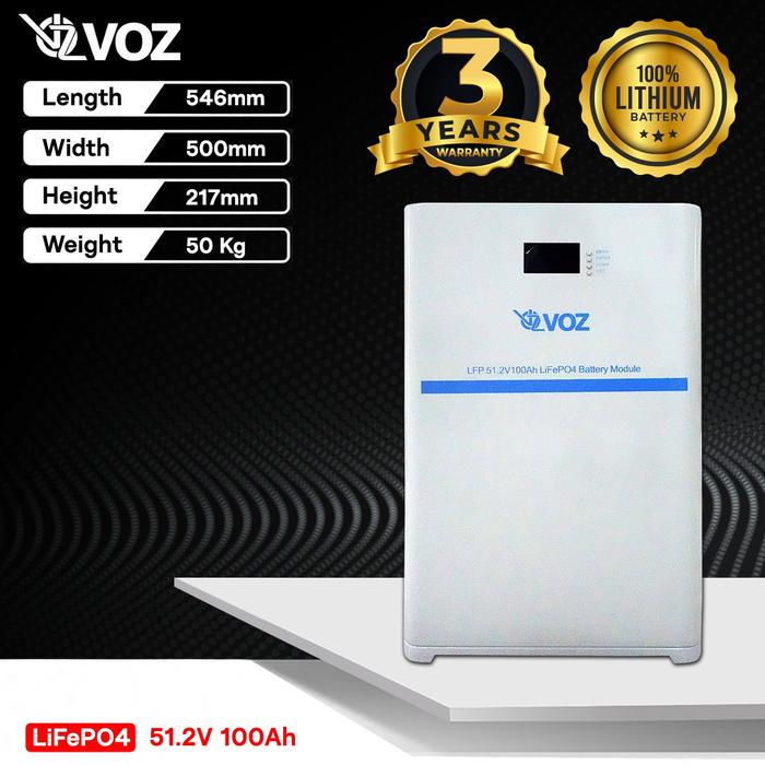 New Premium Battery Lithium Lifepo4 VOZ 51.2V 100Ah Wall Mounted