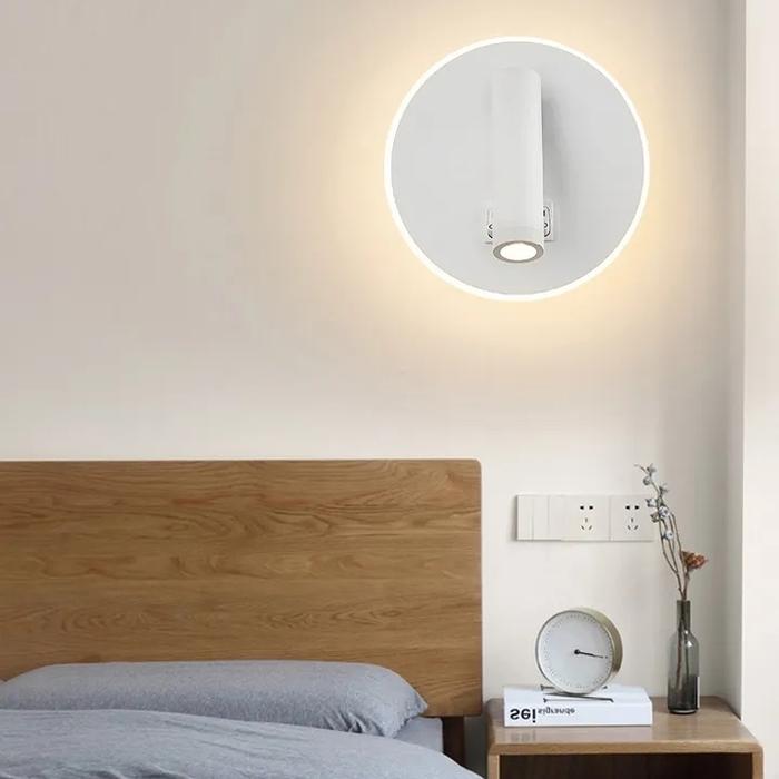 Gambar Lampu dinding minimalis spotlight LED wall lamp - Bulat Putih dari GNS Lighting undefined Tokopedia