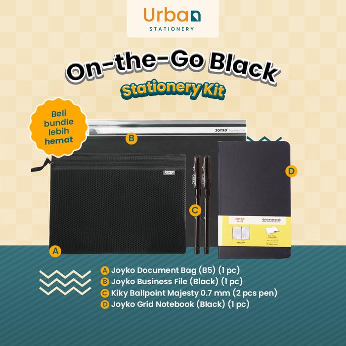 Gambar On the Go Black Stationery Kit dari Urban Stationery undefined Tokopedia
