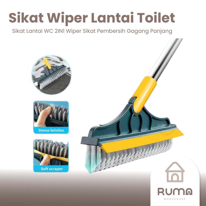 Gambar SIKAT WIPER LANTAI TOILET 2IN1 Sikat Pembersih WC Gagang Panjang - 2 IN 1 dari RUMA Warehouse undefined Tokopedia