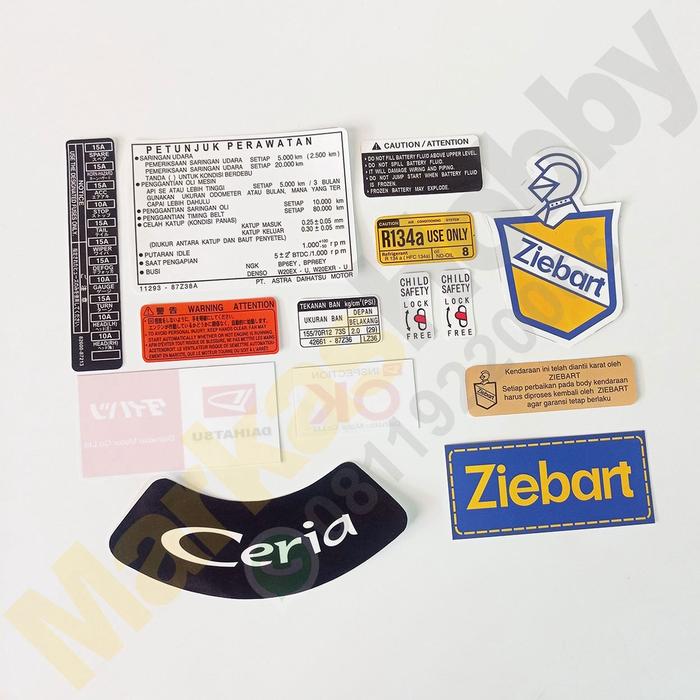 Gambar Sticker Daihatsu Ceria Set - Warning set dari Markas Hobby Sticker undefined Tokopedia