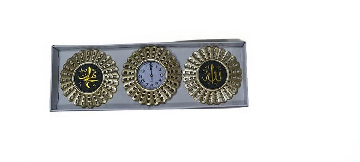 Gambar Jam Dinding Aesthetic Diameter  Set isi 3 Decor Lafadz Allah Unik - Jam lafadz e dari Mals OL Shop undefined Tokopedia