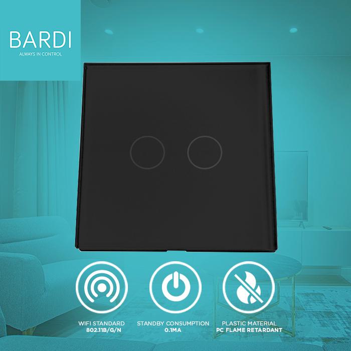 Jual BARDI Wall Switch EU 2 Gang Black Wifi Smart Home Switch Saklar ...