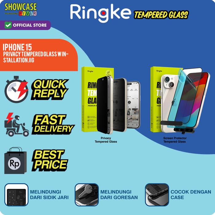Gambar Ringke Compatible For iPhone 15 Plus 15 Pro Max Screen Protector Tempered Glass Gelap - 15, Clear dari ShowcaseFever undefined Tokopedia