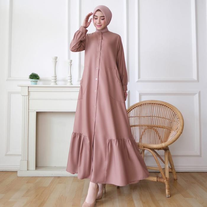 Gambar Gamis Polos Terbaru Original Bahan Toyobo Premium/Gamis Pesta/Terlaris - Warna 4, M dari Syifa Fashion1 undefined Tokopedia