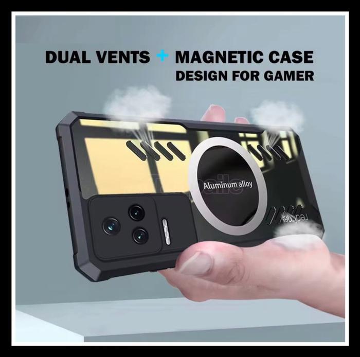 Gambar Xiaomi Poco F4 5G / Redmi K40S Case Cooling Magnetic HardCase Cover PC - HITAM. , XMI POCO F4 5G  dari Markas acc 88 undefined Tokopedia