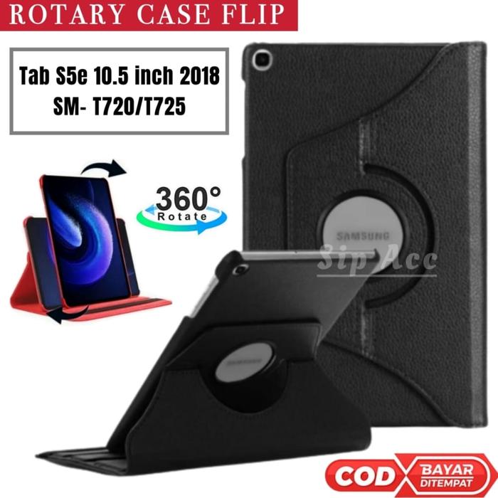 Gambar Case Samsung Galaxy Tab S5e 10.5 inch 2019 T725 T720 Flip Cover Casing - Rotary Hitam dari Sip Acc undefined Tokopedia