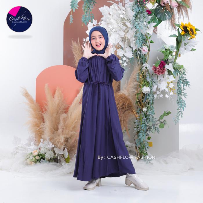 Gambar Gamis Anak Perempuan Muslim Polos Syari Usia Umur 4 5 6 7 8 9 10 Tahun - Navy, 4-5 tahun dari Cashflow Fashion undefined Tokopedia