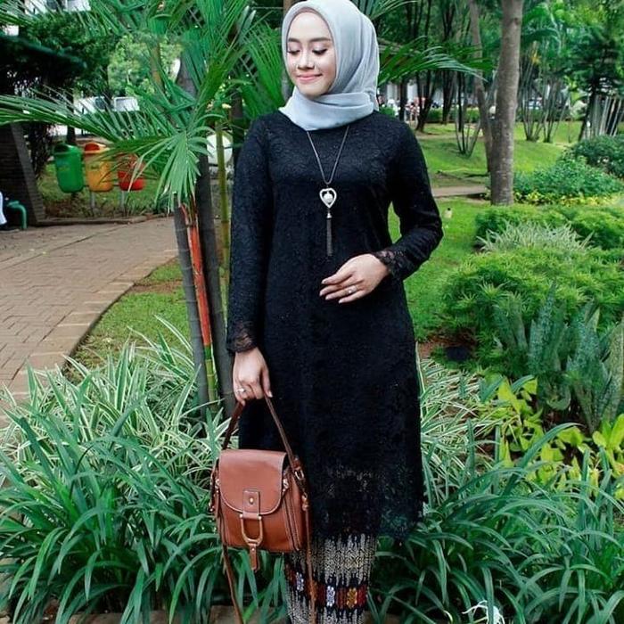 Gambar Promo Murah Atasan Kebaya Tunik Brukat Pink - Hitam, XXL dari TANAH ABANG COLECTION undefined Tokopedia