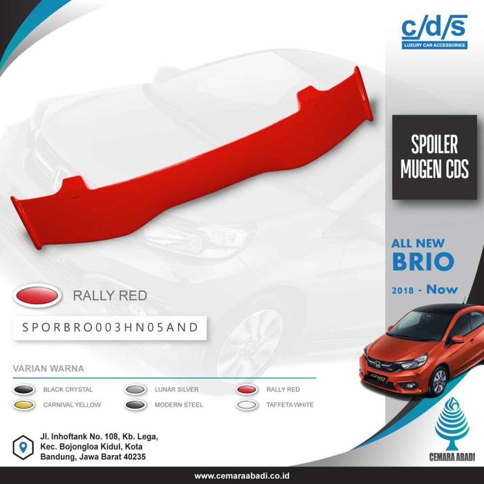 Gambar SPOILER MUGEN HONDA BRIO 2018 - Rally Red dari Cemara Abadi Bandung undefined Tokopedia