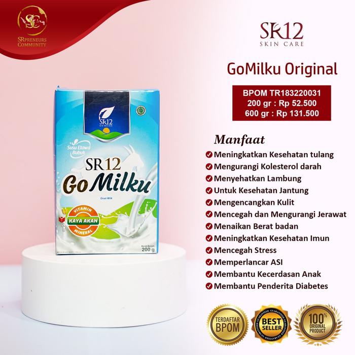 Gambar Susu Go Milku SR12 Halal BPOM / Penambah Nafsu Makan / Pelancar ASI - Original, 200gr dari SR12CARE.ID undefined Tokopedia
