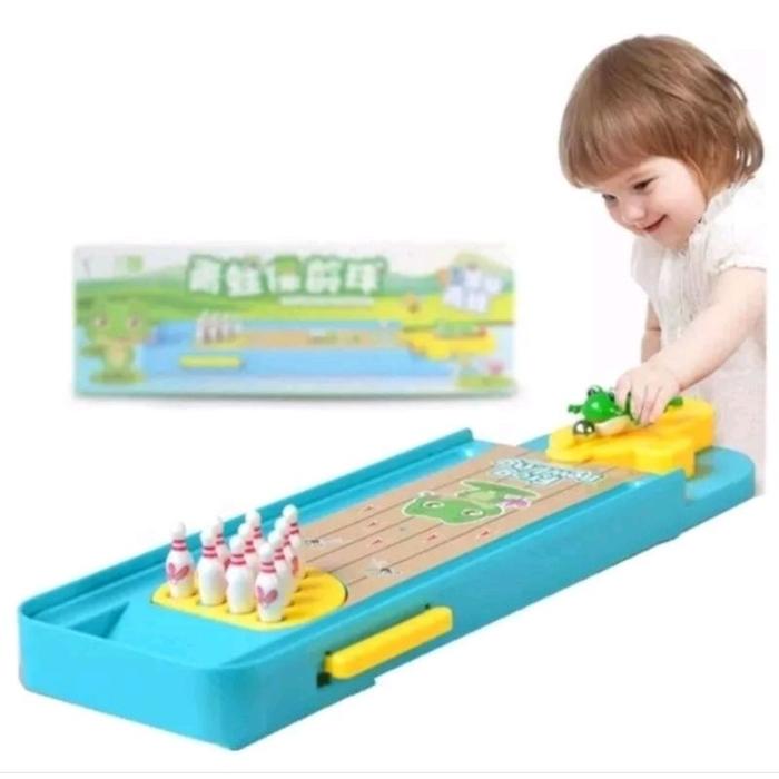 Gambar Mainan Anak Bowling Board Game / Mainan Frog Bowling Kodok Bowling dari SS Sby undefined Tokopedia